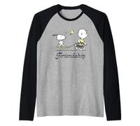 Peanuts Snoopy Charlie Brown Woodstock Amistad XOXO BFF Camiseta Manga Raglan