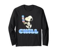 Peanuts Snoopy Chill Helado Verano Cool Vibes Retro Manga Larga