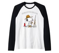 Peanuts Snoopy Creative Genius Artist Fun Classic 90 Retro Camiseta Manga Raglan