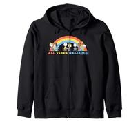 Peanuts Snoopy Gang Happy Vibes le da la Bienvenida a Rainbow Friends XOXO Sudadera con Capucha