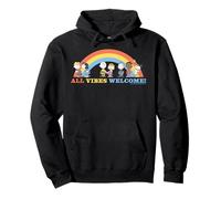 Peanuts Snoopy Gang Happy Vibes le da la Bienvenida a Rainbow Friends XOXO Sudadera con Capucha