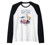 Peanuts Snoopy Gang Sports Baseball Super Stars Team Vintage Camiseta Manga Raglan