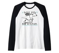 Peanuts Snoopy Good Dog Bad Attitude Crazy Classic Beagle Camiseta Manga Raglan
