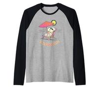 Peanuts Snoopy Good Life, Playa, Vacaciones y Verano, Vibraciones Retro Camiseta Manga Raglan
