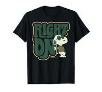Peanuts Snoopy Groovy 60 Right On Peace Love Music Vintage Camiseta