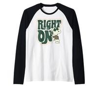 Peanuts Snoopy Groovy 60 Right On Peace Love Music Vintage Camiseta Manga Raglan