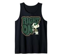 Peanuts Snoopy Groovy 60 Right On Peace Love Music Vintage Camiseta sin Mangas