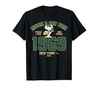 Peanuts Snoopy Groovy 60s Nueva York Paz Amor Música Vintage Camiseta