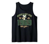 Peanuts Snoopy Groovy 60s Nueva York Paz Amor Música Vintage Camiseta sin Mangas