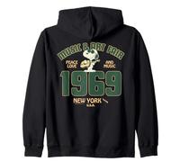 Peanuts Snoopy Groovy 60s Nueva York Paz Amor Vintage Music Sudadera con Capucha