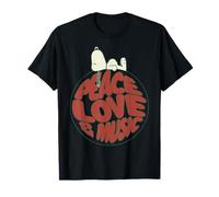 Peanuts Snoopy Groovy Vibes 60 Peace Love Music Fun Vintage Camiseta