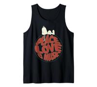 Peanuts Snoopy Groovy Vibes 60 Peace Love Music Fun Vintage Camiseta sin Mangas