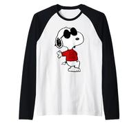 Peanuts Snoopy Joe Cool Old School Comic Geek, años 80 y 90, Retro Camiseta Manga Raglan
