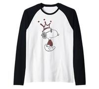 Peanuts Snoopy Joe Cool Urban King Plantilla Corona Art Street Camiseta Manga Raglan