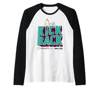 Peanuts Snoopy Kick Back Lazy Sleep Social Club 50s Clásico Camiseta Manga Raglan