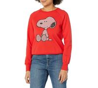 Peanuts Snoopy Ladies Front & Back Graphic Sweatshirt Red