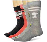 Peanuts Snoopy - Paquete de 5 calcetines para hombre, Gris variado, 10-13