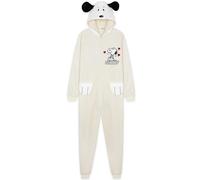 Peanuts Snoopy Pijama Entero Mujer Invierno Polar Suave con Capucha, Onesie de Peluche Adolescente, Mono Pijama Divertido (M, Beige)