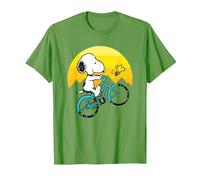 Peanuts - Snoopy Spring en Bicicleta Camiseta, Hombre, Hierba, 3XL