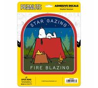 Peanuts Snoopy Star Gazing Fire Blazing calcomana de vinilo adhesivo - divertido Snoopy Camping pegatina para coche o camin