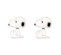 Peanuts Snoopy Unisex Pendientes blanco-negro En plata de primera ley