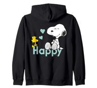 Peanuts Snoopy Woodstock divirtiéndose a Sus Amigos Les Encanta Retro Heart Sudadera con Capucha