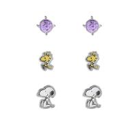 Peanuts Snoopy & Woodstock Mujer Set de Pendientes Blanco/Amarillo