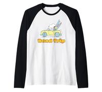 Peanuts Snoopy Woodstock Road Trip Verano Aventura Retro Camiseta Manga Raglan