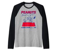 Peanuts Snoopy Woodstock Social 50s Pasar el rato Amigos Vintage Camiseta Manga Raglan