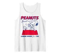 Peanuts Snoopy Woodstock Social 50s Pasar el rato Vintage Friends Camiseta sin Mangas