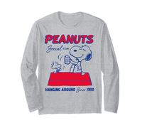 Peanuts Snoopy Woodstock Social 50s Pasar el rato Vintage Friends Manga Larga