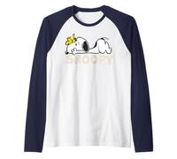 Peanuts Snoopy Woodstock Super Dog Best Friends Classic BFF Camiseta Manga Raglan