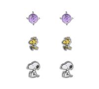 Peanuts snoopy & woodstock unisex set de pendientes blanco/amarillo me