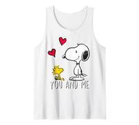 Peanuts Snoopy Woodstock You Me Valentines Love Retro Heart Camiseta sin Mangas