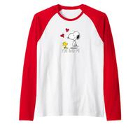 Peanuts - Snoopy You and Me, Rojo Camiseta Manga Raglan