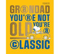 Peanuts - Tarjeta de cumpleaños para abuelo, con texto en inglés "You're Not Old You're Classic", tarjeta de cumpleaños de Snoopy para abuelo, tarjeta clásica de dibujos animados de televisión