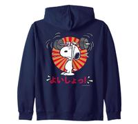 Peanuts Tokyo Snoopy Entrenamiento Japón Sunrise Comic Gym Manga Sudadera con Capucha