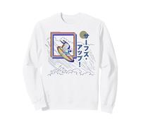 Peanuts Tokyo Snoopy Surfs Up Japón Vintage Kanji Glitch VHS Sudadera