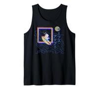 Peanuts Tokyo Snoopy Surfs Up Japón Vintage Kanji VHS Glitch Camiseta sin Mangas
