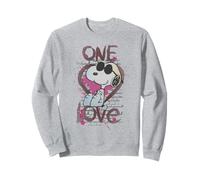 Peanuts Vintage Snoopy Joe Cool One Love Glitch San Valentín Sudadera