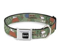 Peanuts Worldwide LLC - Collar para Mascotas, Collar de Perro, Hebilla de cinturón de Seguridad de Metal, escenas de Peanuts Happy Camper Beagle Scouts, 16 a 23 Pulgadas, 1.5 Pulgadas de Ancho