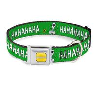 Peanuts Worldwide LLC Collar para mascotas, collar de perro, hebilla de cinturón de seguridad de metal, Peanuts Snoopy y Woodstock Laughing HaHa Pose Green, 20 a 31 pulgadas, 1.5 pulgadas de ancho