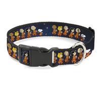 Peanuts Worldwide LLC Collar para Mascotas, Collar de Perro, Hebilla de plástico, Peanuts Gang Astronauts Space Walk Group Pose Blues, 13 a 17 Pulgadas, 1.5 Pulgadas de Ancho