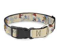 Peanuts Worldwide LLC - Collar para mascotas, collar para perro, hebilla de plástico, Snoopy y sus amigos, poses de vaquero del desierto, beige, 13 a 17 pulgadas, 1.5 pulgadas de ancho