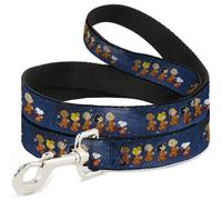 Peanuts Worldwide LLC - Correa para Mascotas, Correa para Perro, Peanuts Gang Astronauts Space Walk Group Pose Blues, 6 pies de Largo 0.5 Pulgadas de Ancho