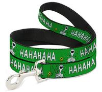 Peanuts Worldwide LLC - Correa para mascotas, correa para perro, Peanuts Snoopy y Woodstock Laughing HaHa Pose Green, 6 pies de largo 0.5 pulgadas de ancho