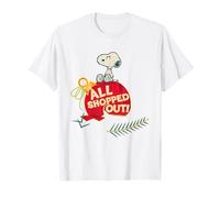 Peanuts Xmas Snoopy All out Shopped Christmas Party Holiday Camiseta