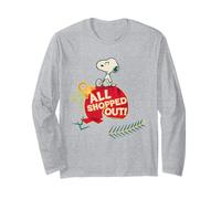 Peanuts Xmas Snoopy All out Shopped Christmas Party Holiday Manga Larga
