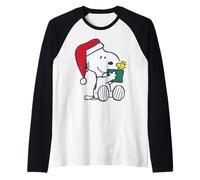 Peanuts Xmas Woodstock Snoopy Retro Friends Vintage 80s 90s Camiseta Manga Raglan