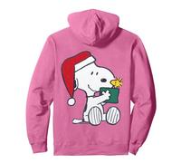 Peanuts Xmas Woodstock Snoopy Retro Friends Vintage años 90 80 Sudadera con Capucha, Unisex para Adultos, Rosa Brillante, S